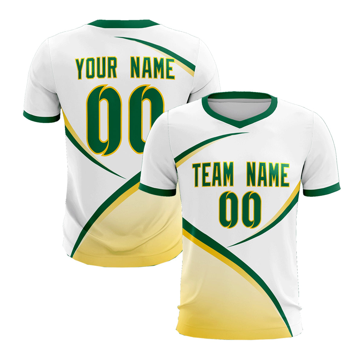Custom White Kelly Green Color Block Training Uniform For Men Football Kits Jersey