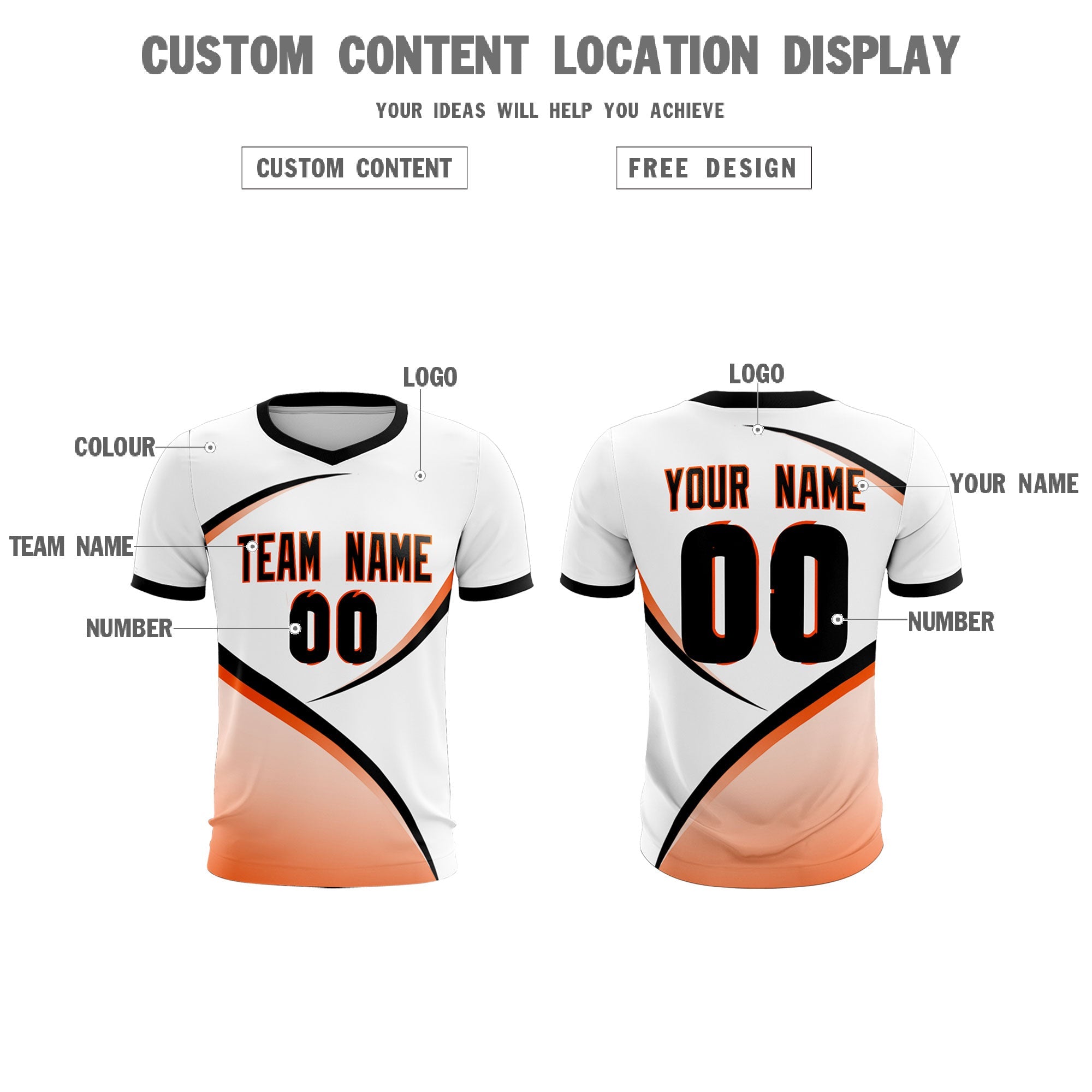 Custom White Black Color Block Training Uniform For Men Soccer Sets Jersey