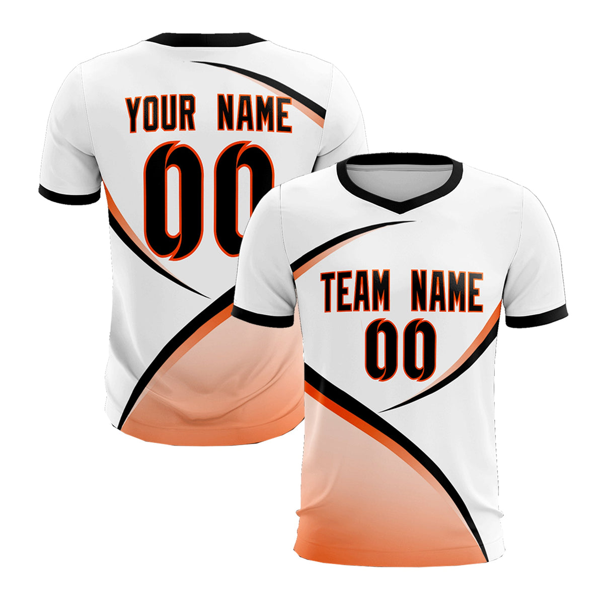 Custom White Black Color Block Training Uniform For Men Football Kits Jersey