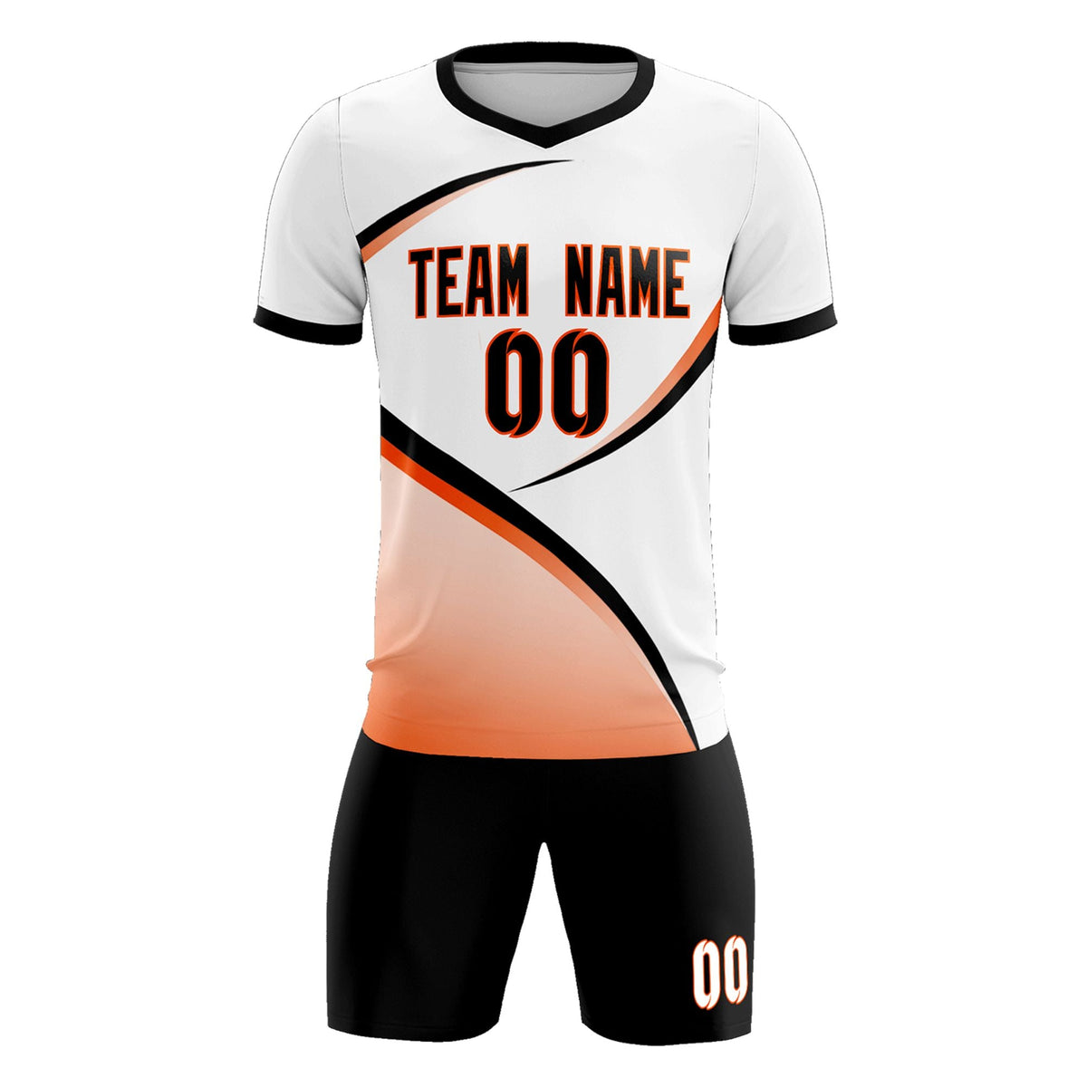 Custom White Black Color Block Training Uniform For Men Football Kits Jersey