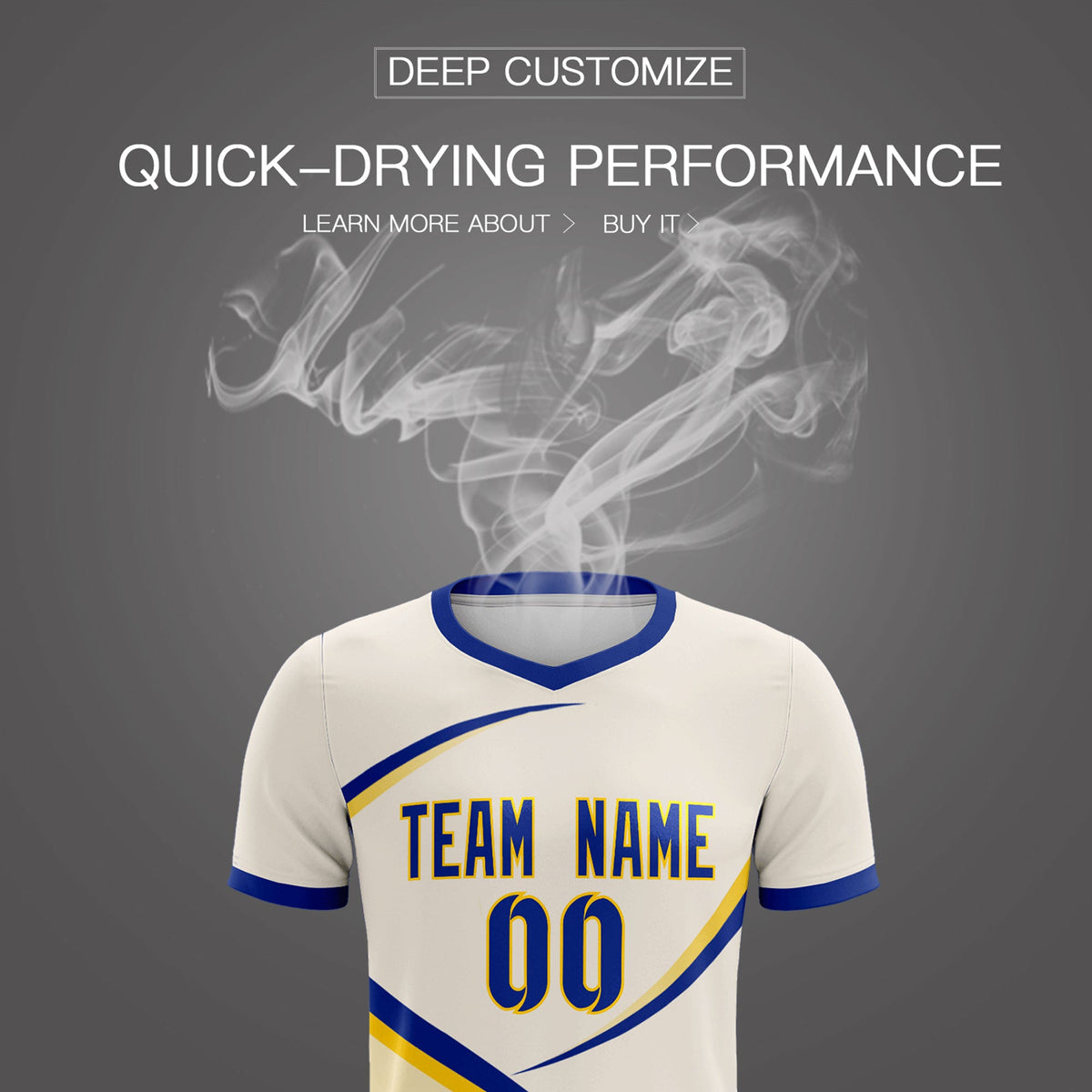 Custom Cream Royal Color Block Training Uniform For Men Football Kits Jersey