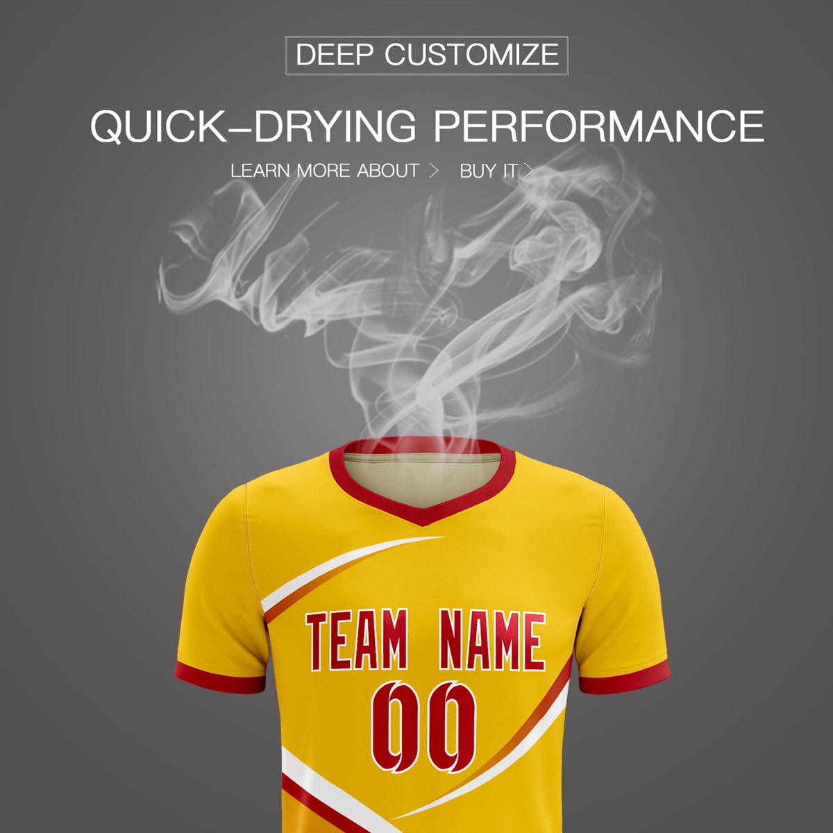 Custom Gold Red Color Block Training Uniform For Men Soccer Sets Jersey