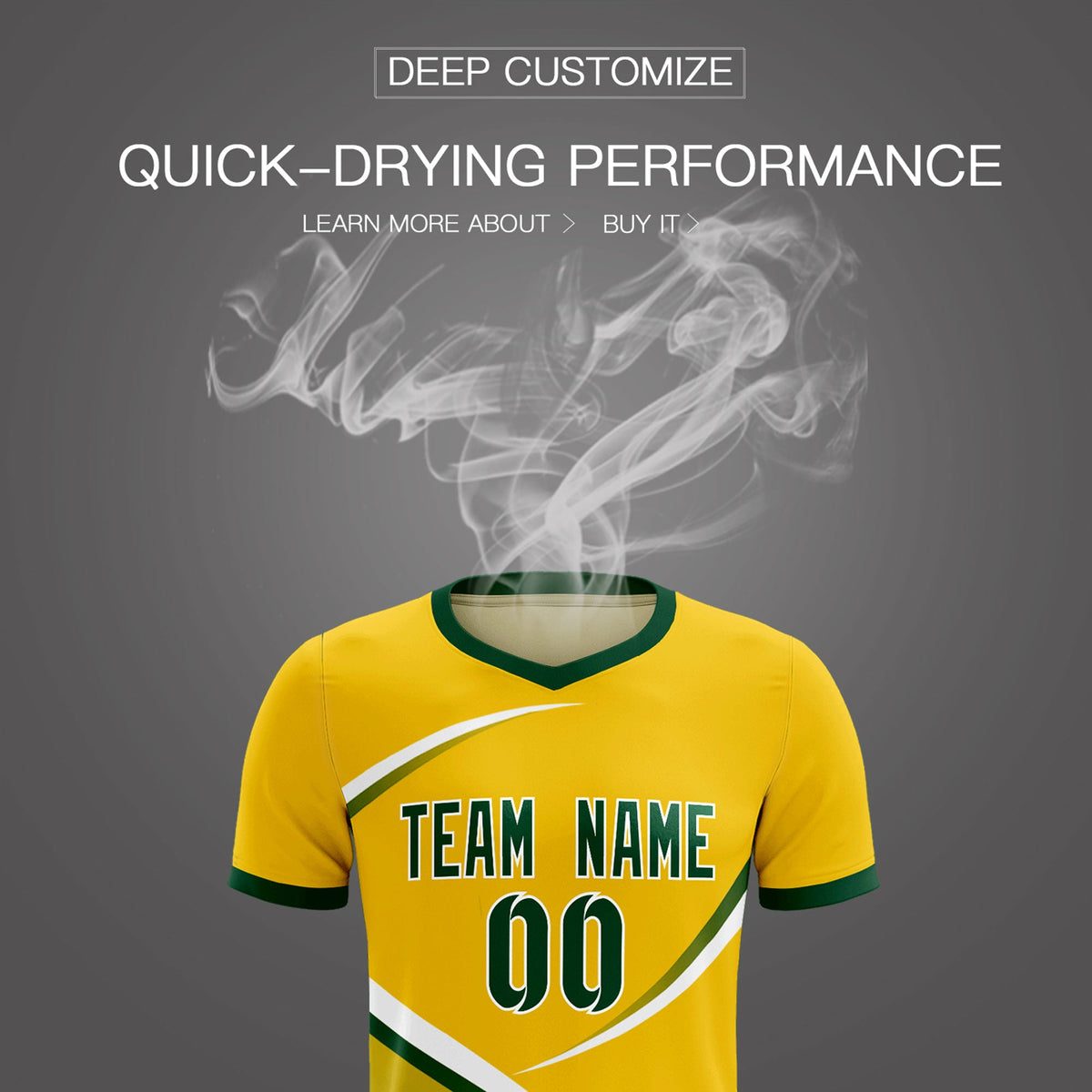 Custom Gold Green Color Block Training Uniform For Men Soccer Sets Jersey