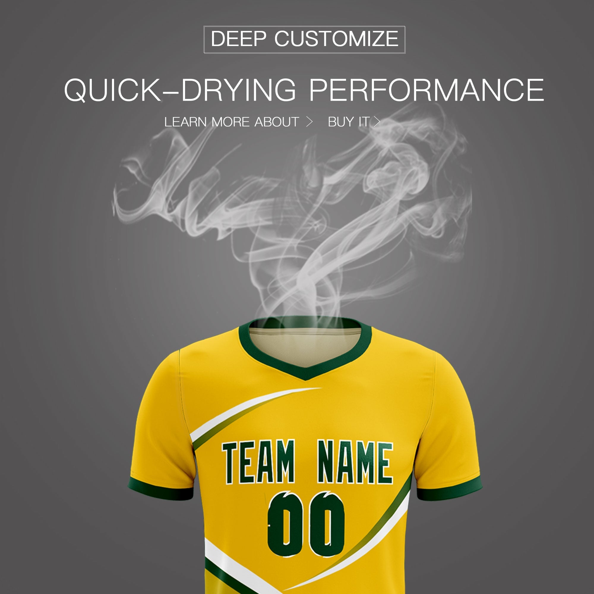 Custom Gold Green Color Block Training Uniform For Men Soccer Sets Jersey