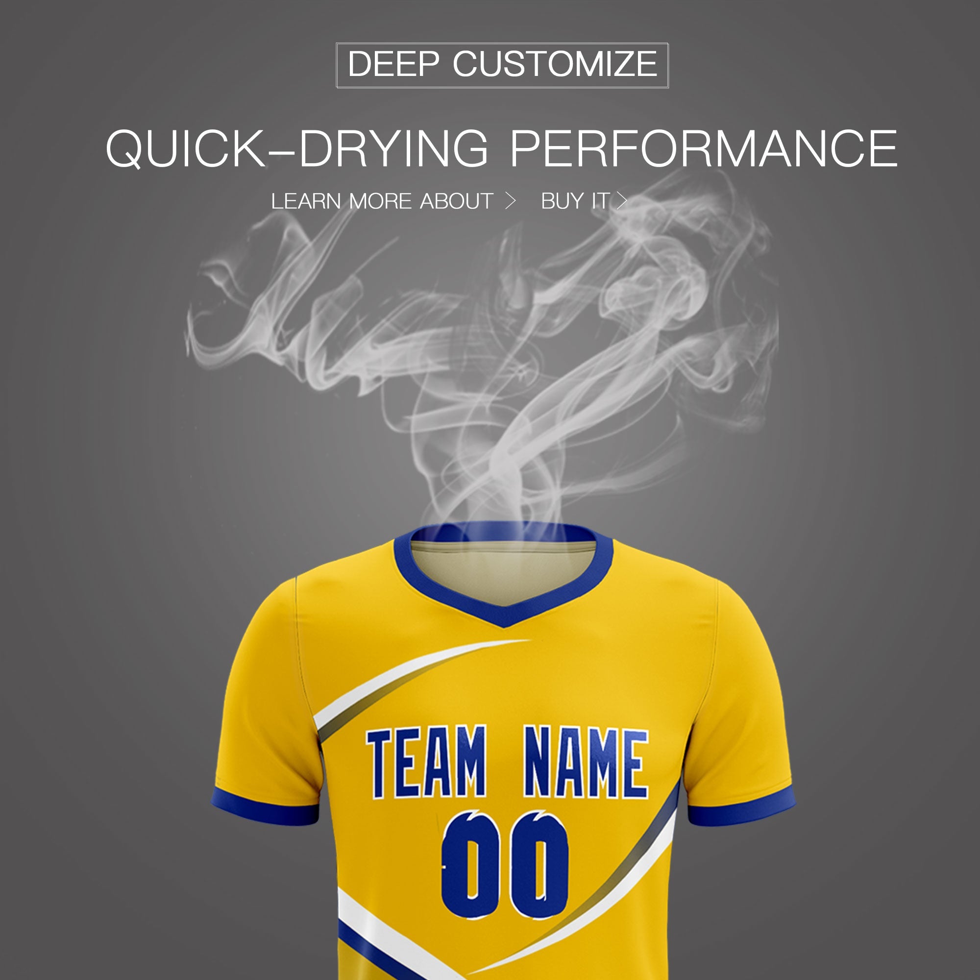 Custom Gold Royal Color Block Training Uniform For Men Soccer Sets Jersey