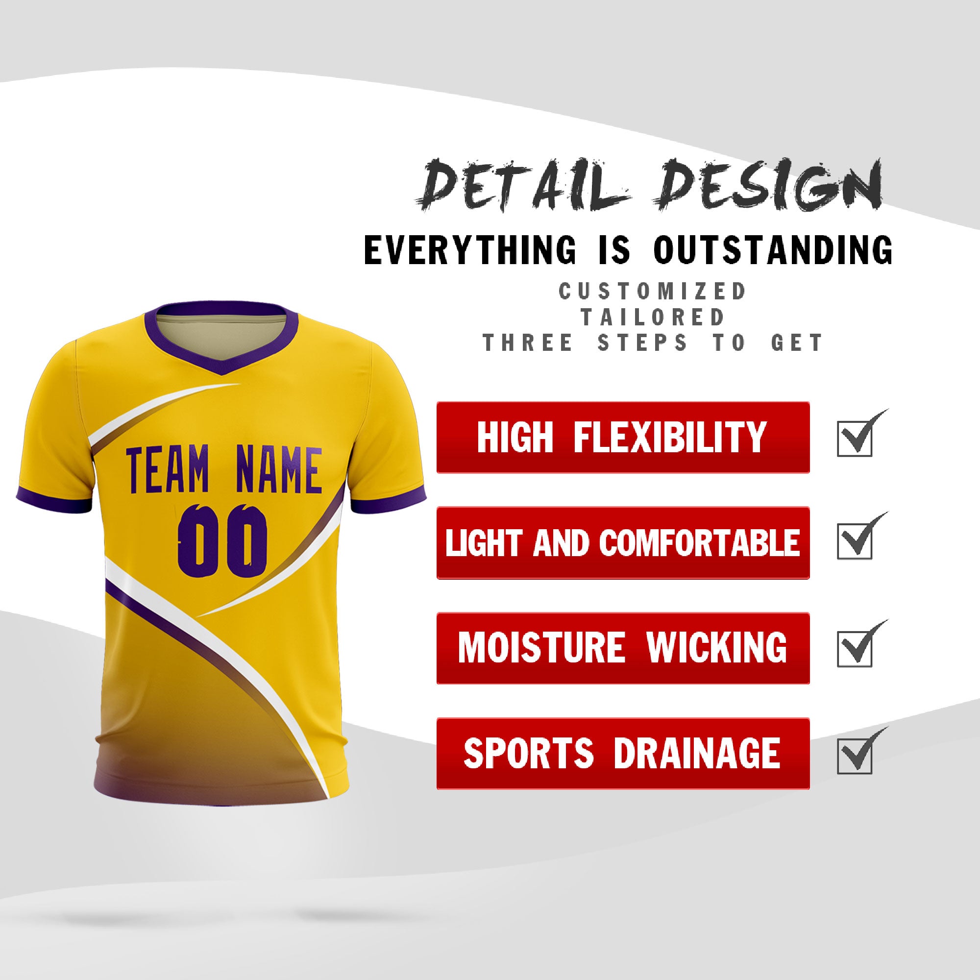 Custom Gold Old Gold Color Block Training Uniform For Men Soccer Sets Jersey