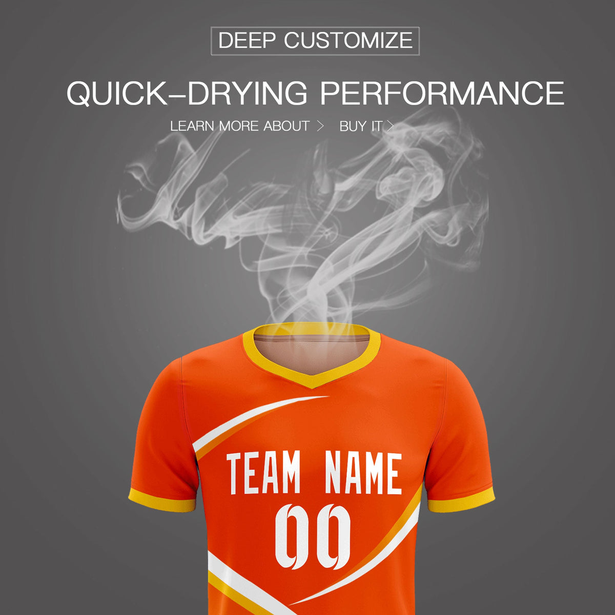 Custom Orange Gold Color Block Training Uniform For Men Soccer Sets Jersey