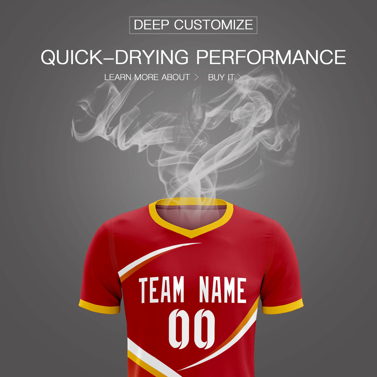 Custom Red Gold Color Block Training Uniform For Men Football Kits Jersey