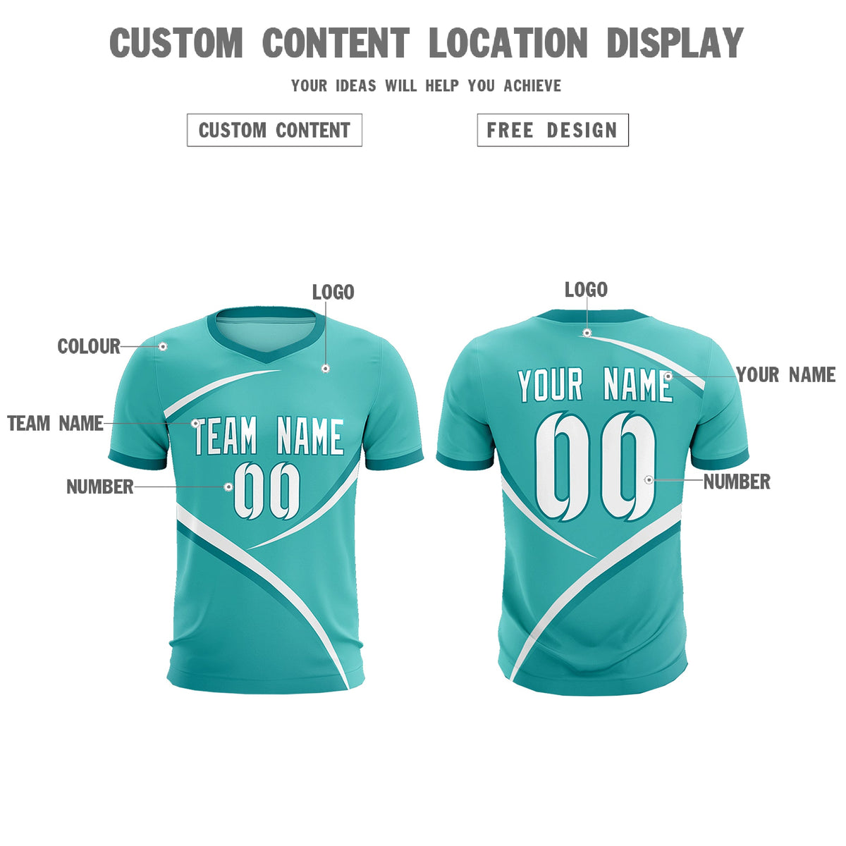 Custom Bright Green Aqua Color Block Training Uniform For Men Football Kits Jersey