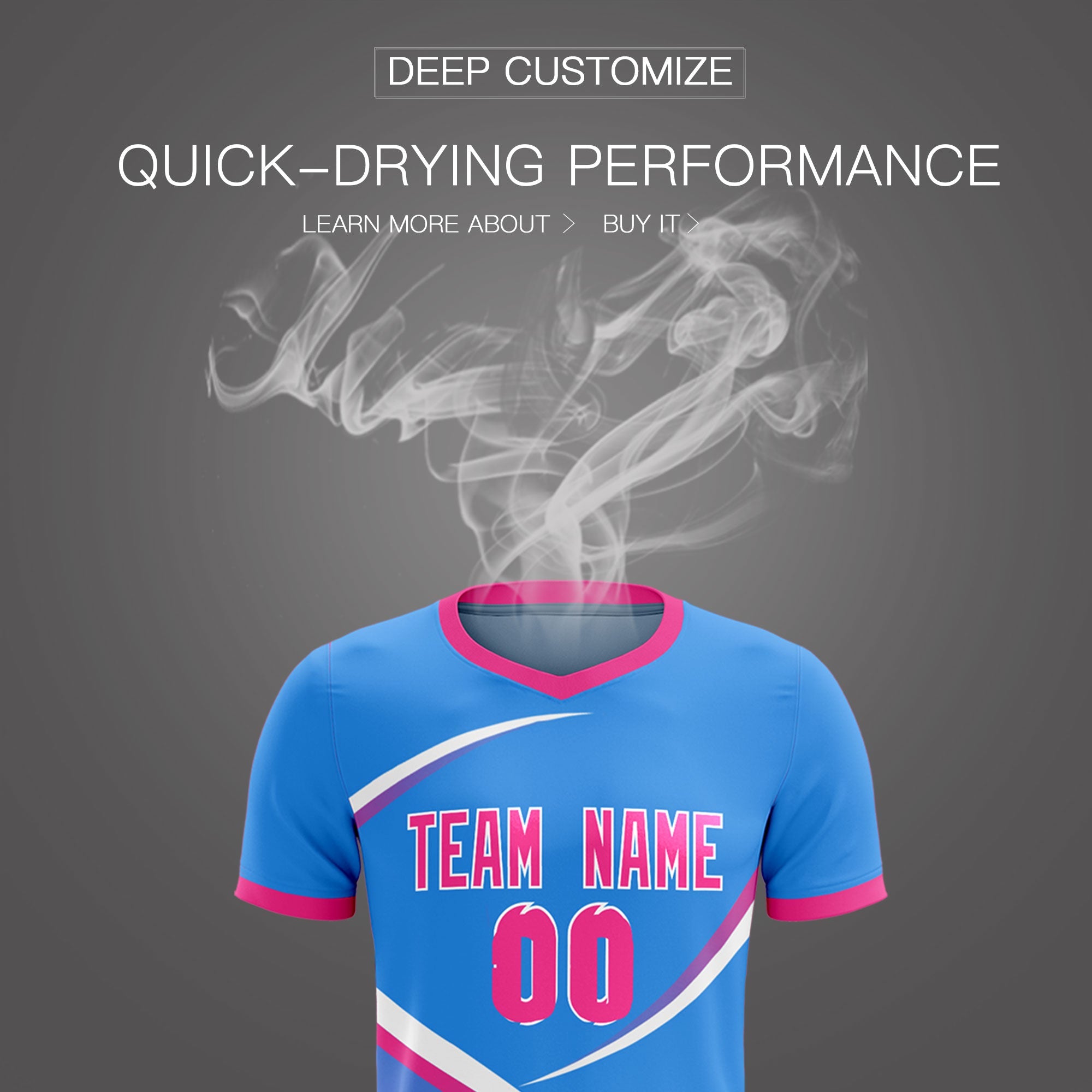 Custom Powder Blue Pink Color Block Training Uniform For Men Soccer Sets Jersey