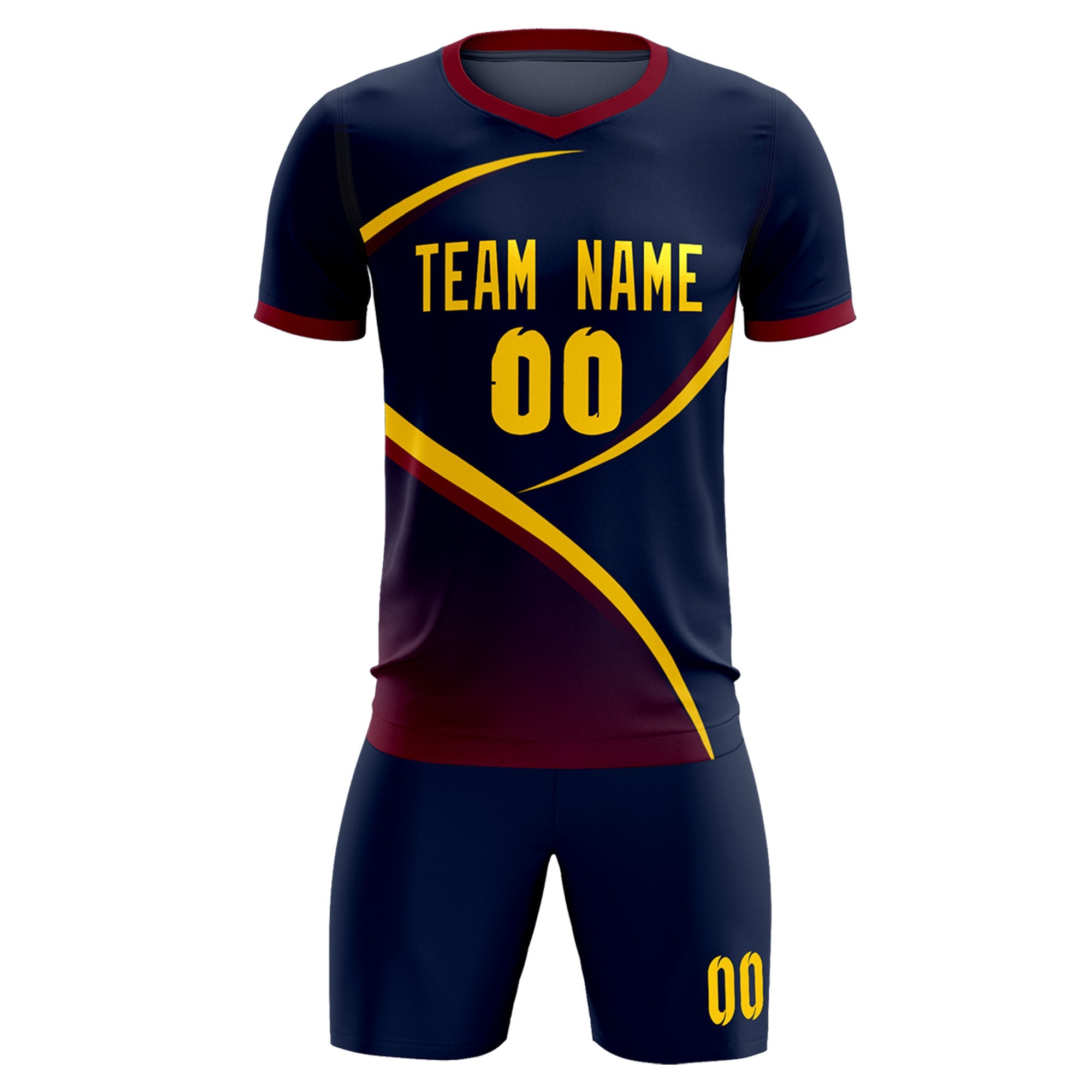 Custom Navy Navy Color Block Training Uniform For Men Soccer Sets Jersey