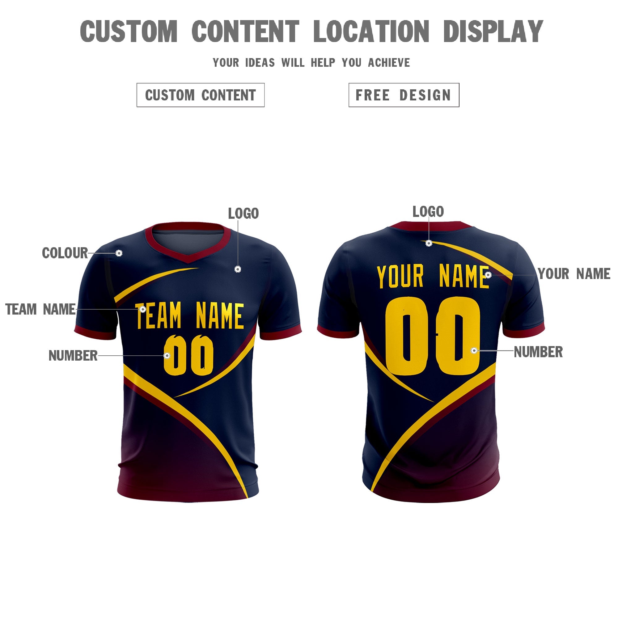 Custom Navy Navy Color Block Training Uniform For Men Soccer Sets Jersey