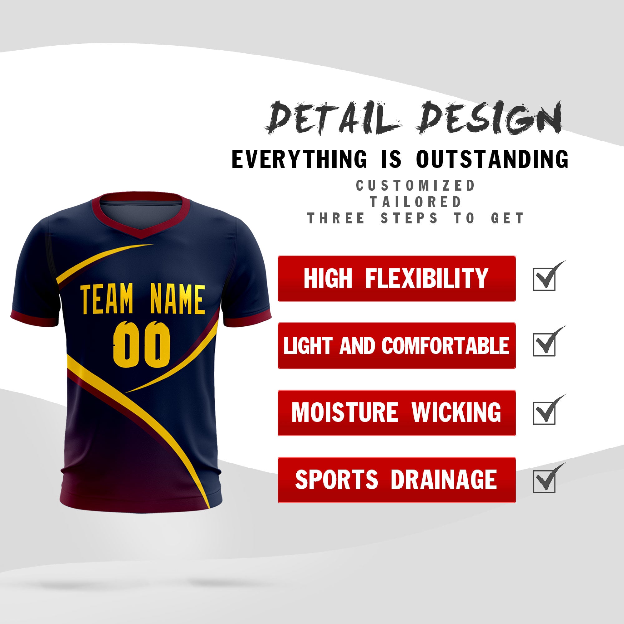 Custom Navy Navy Color Block Training Uniform For Men Soccer Sets Jersey