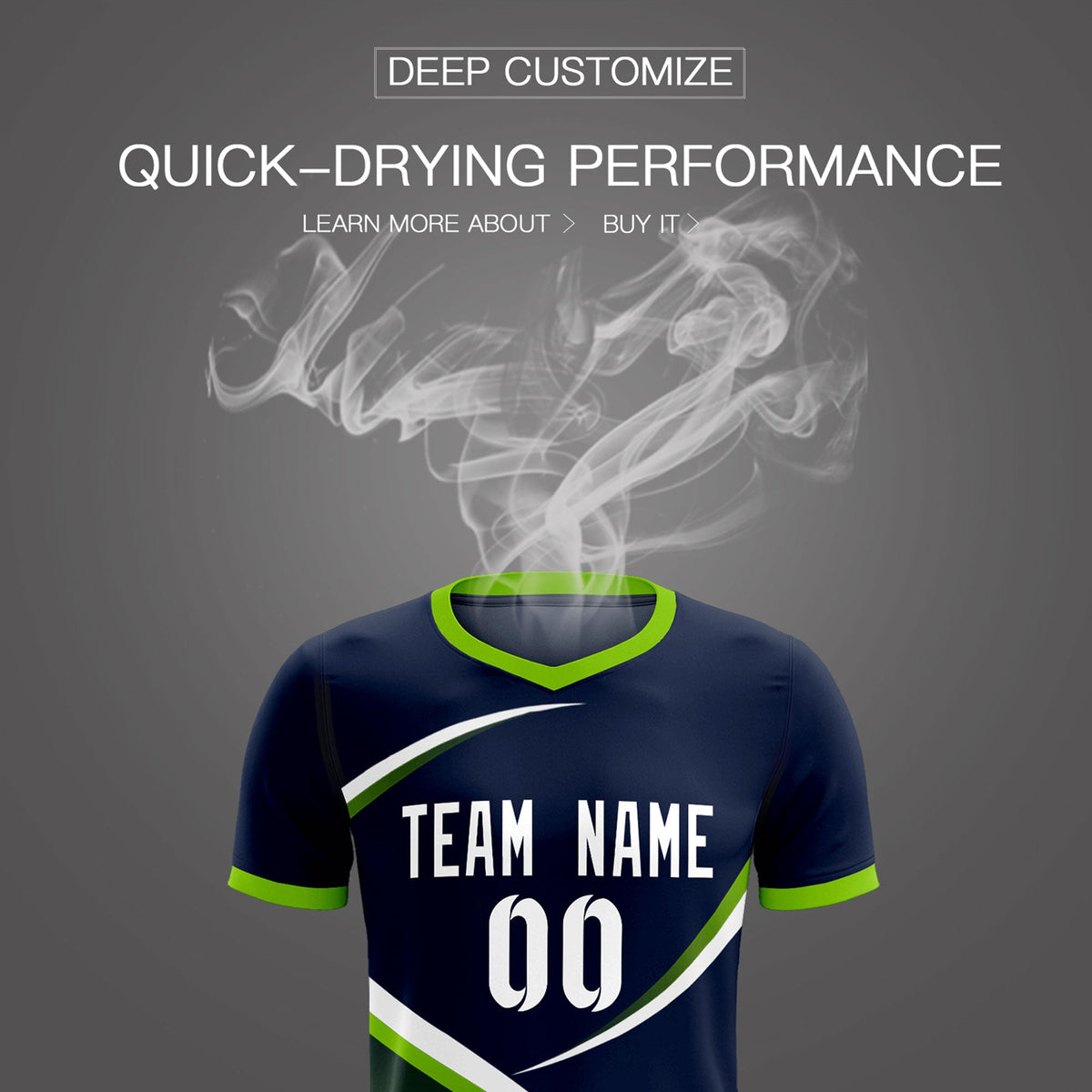 Custom Navy Neon Green Color Block Training Uniform For Men Soccer Sets Jersey