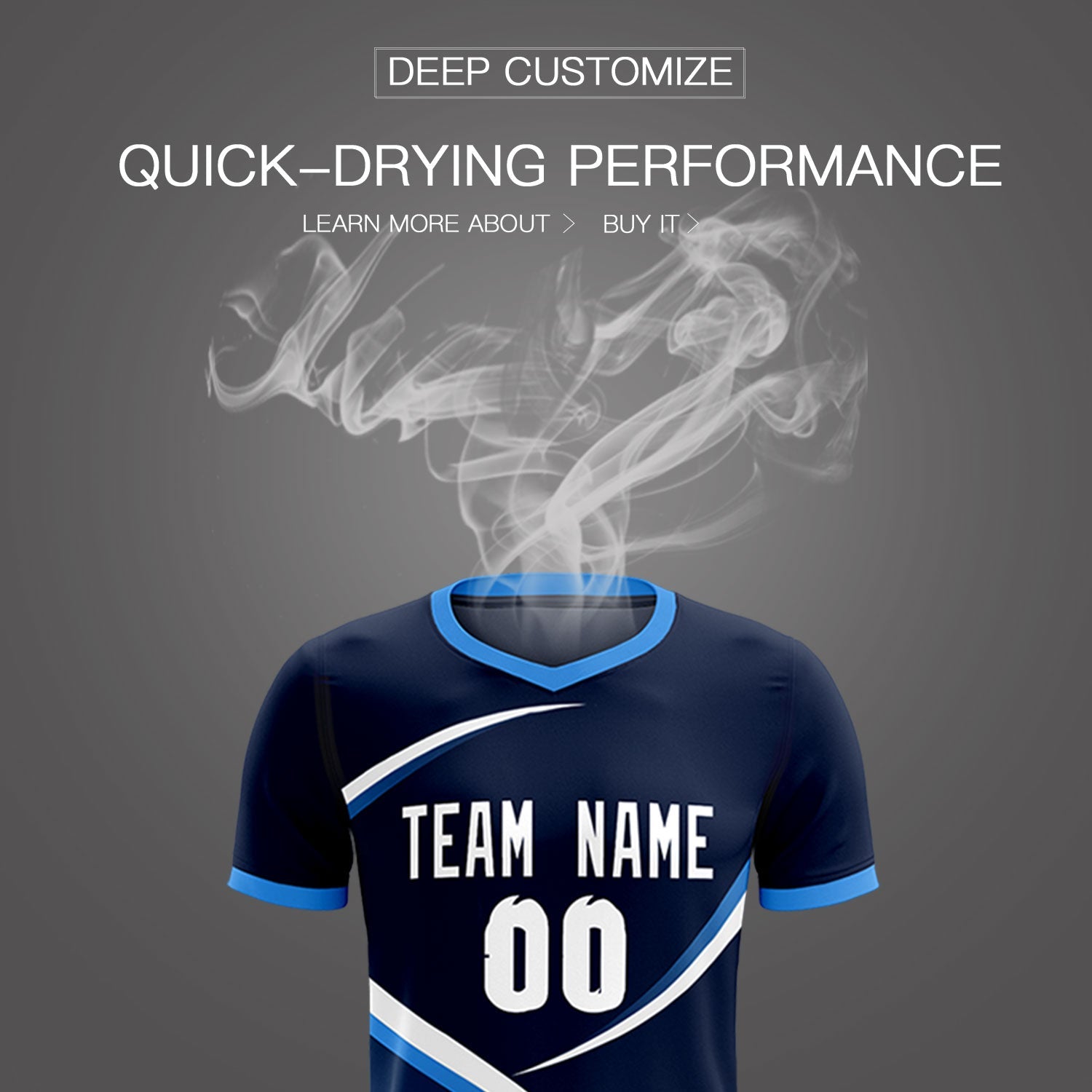 Custom Navy Powder Blue Color Block Training Uniform For Men Soccer Sets Jersey