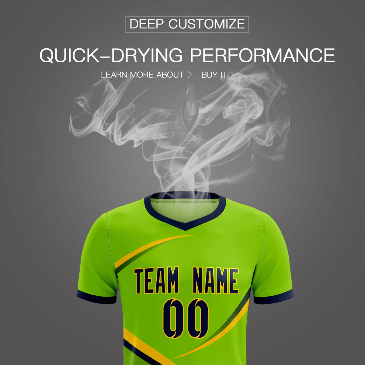 Custom Neon Green Navy Color Block Training Uniform For Men Football Kits Jersey