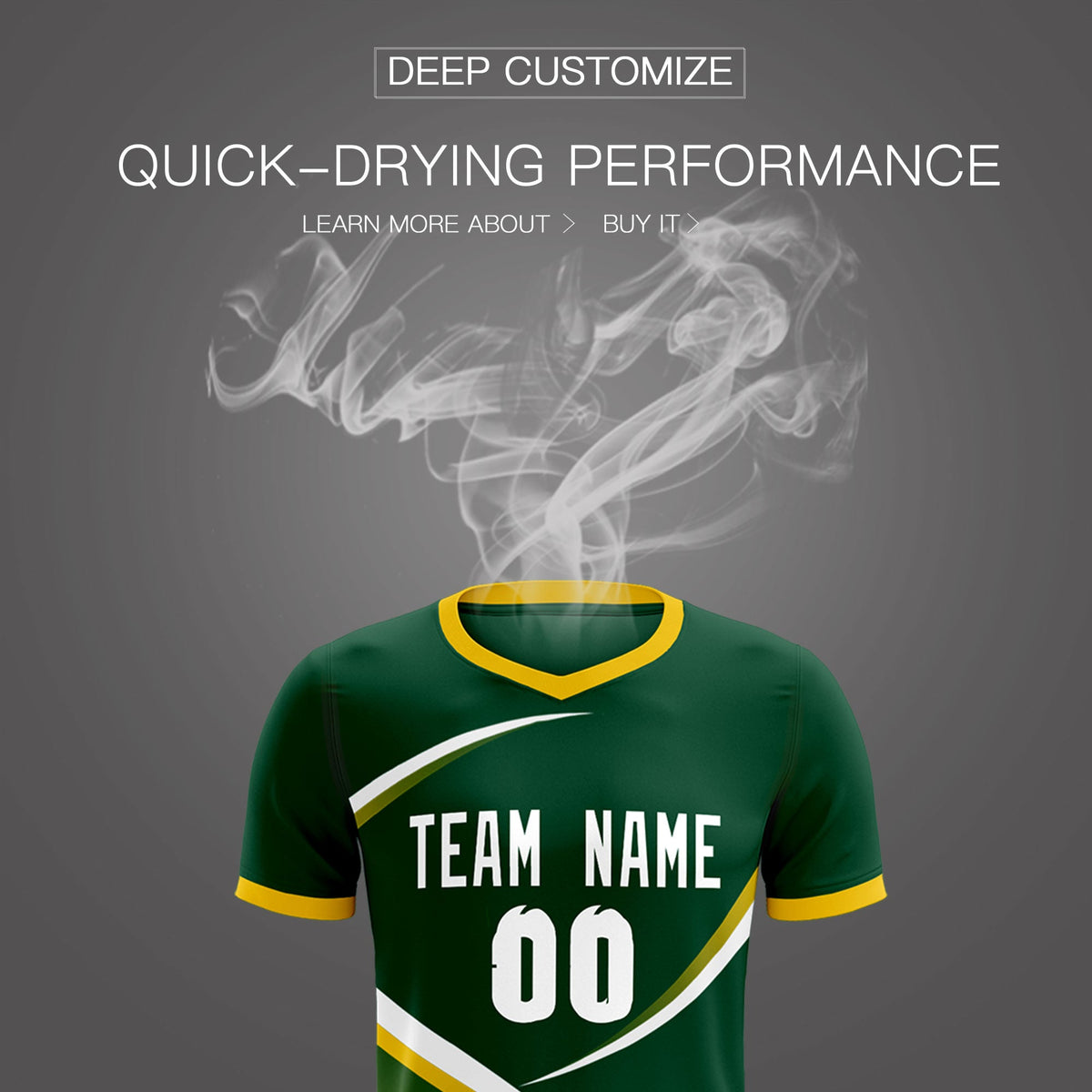 Custom Green Gold Color Block Training Uniform For Men Soccer Sets Jersey