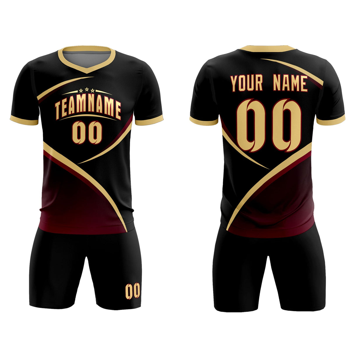 Custom Black Khaki Color Block Training Uniform For Men Soccer Sets Jersey