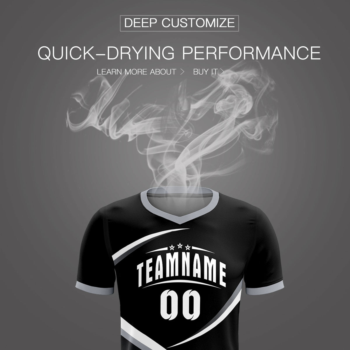 Custom Black Gray Color Block Training Uniform For Men Soccer Sets Jersey