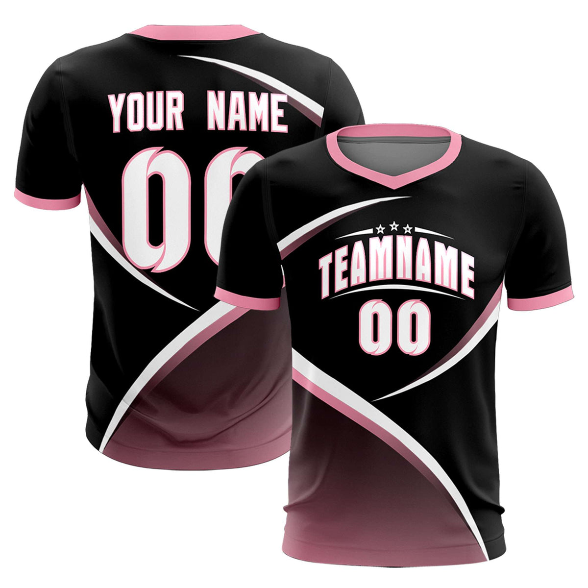 Custom Black Light Pink Color Block Training Uniform For Men Soccer Sets Jersey