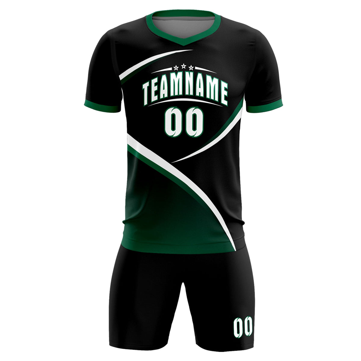 Custom Black Kelly Green Color Block Training Uniform For Men Soccer Sets Jersey