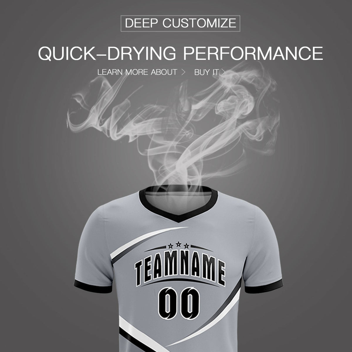 Custom Gray Black Color Block Training Uniform For Men Football Kits Jersey