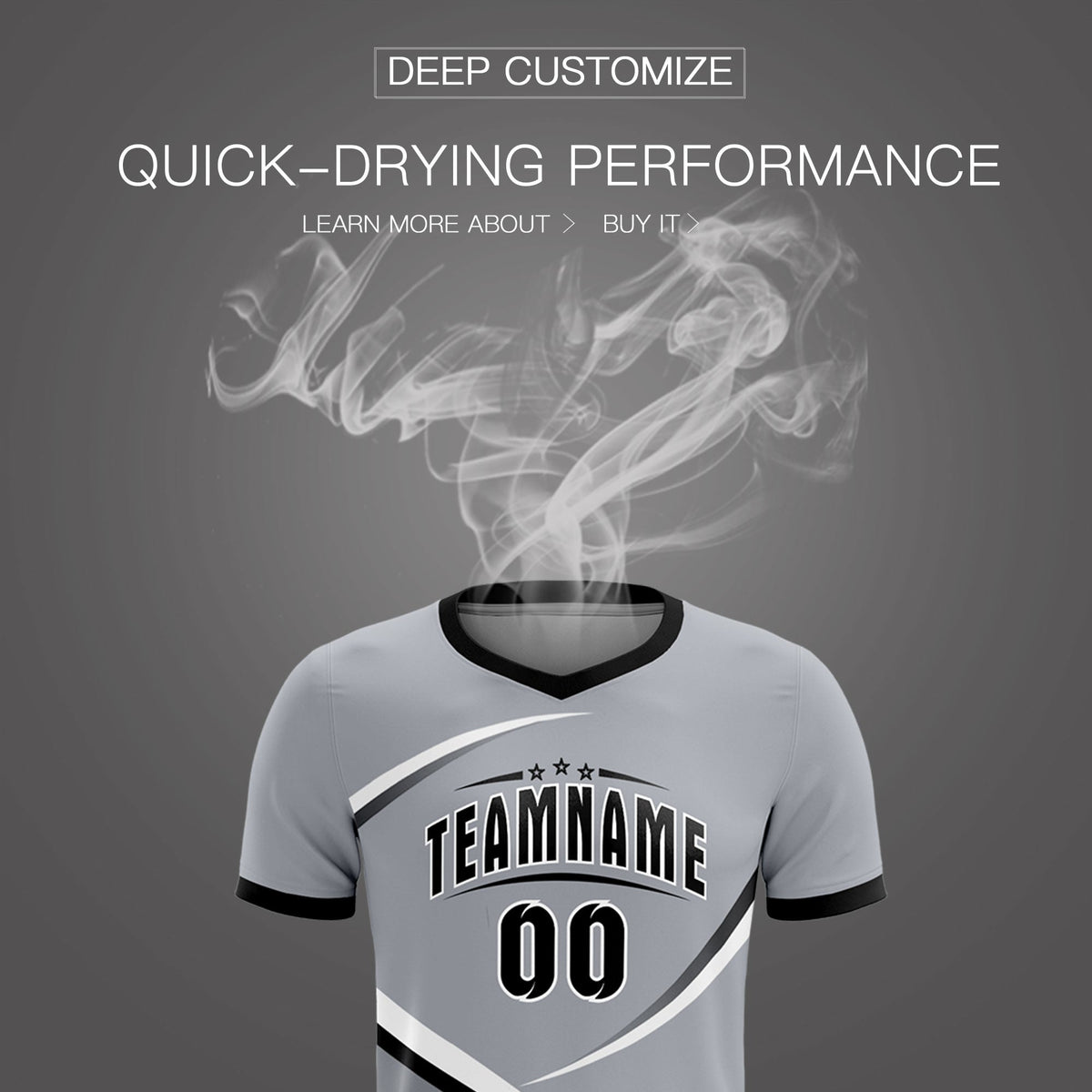 Custom Gray Black Color Block Training Uniform For Men Football Kits Jersey