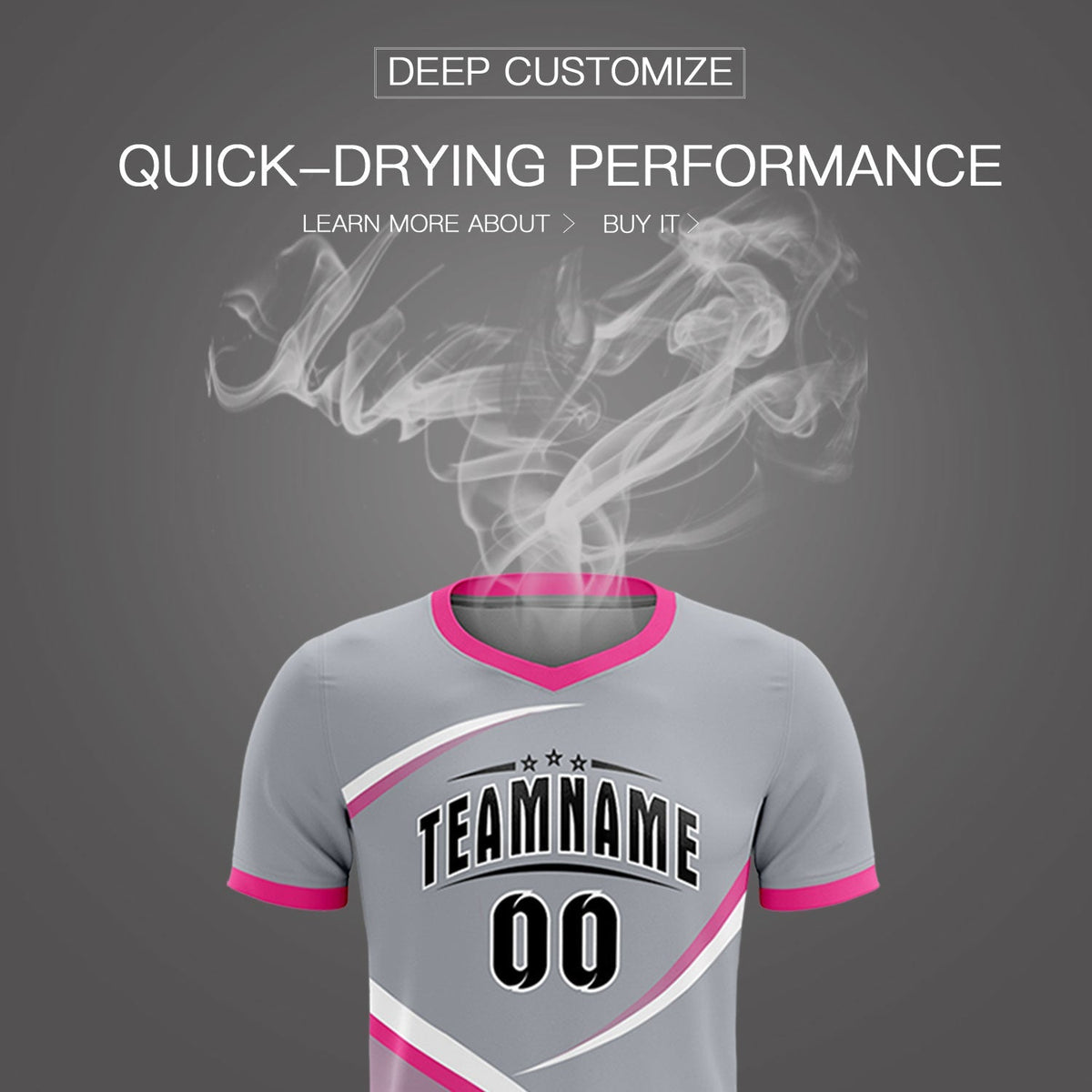 Custom Gray Pink Color Block Training Uniform For Men Football Kits Jersey