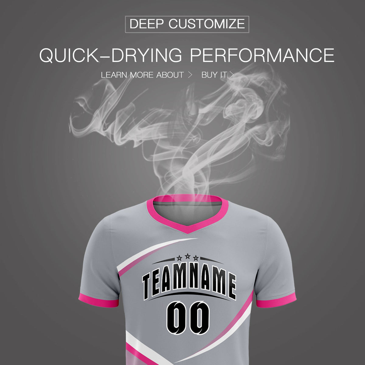 Custom Gray Pink Color Block Training Uniform For Men Football Kits Jersey