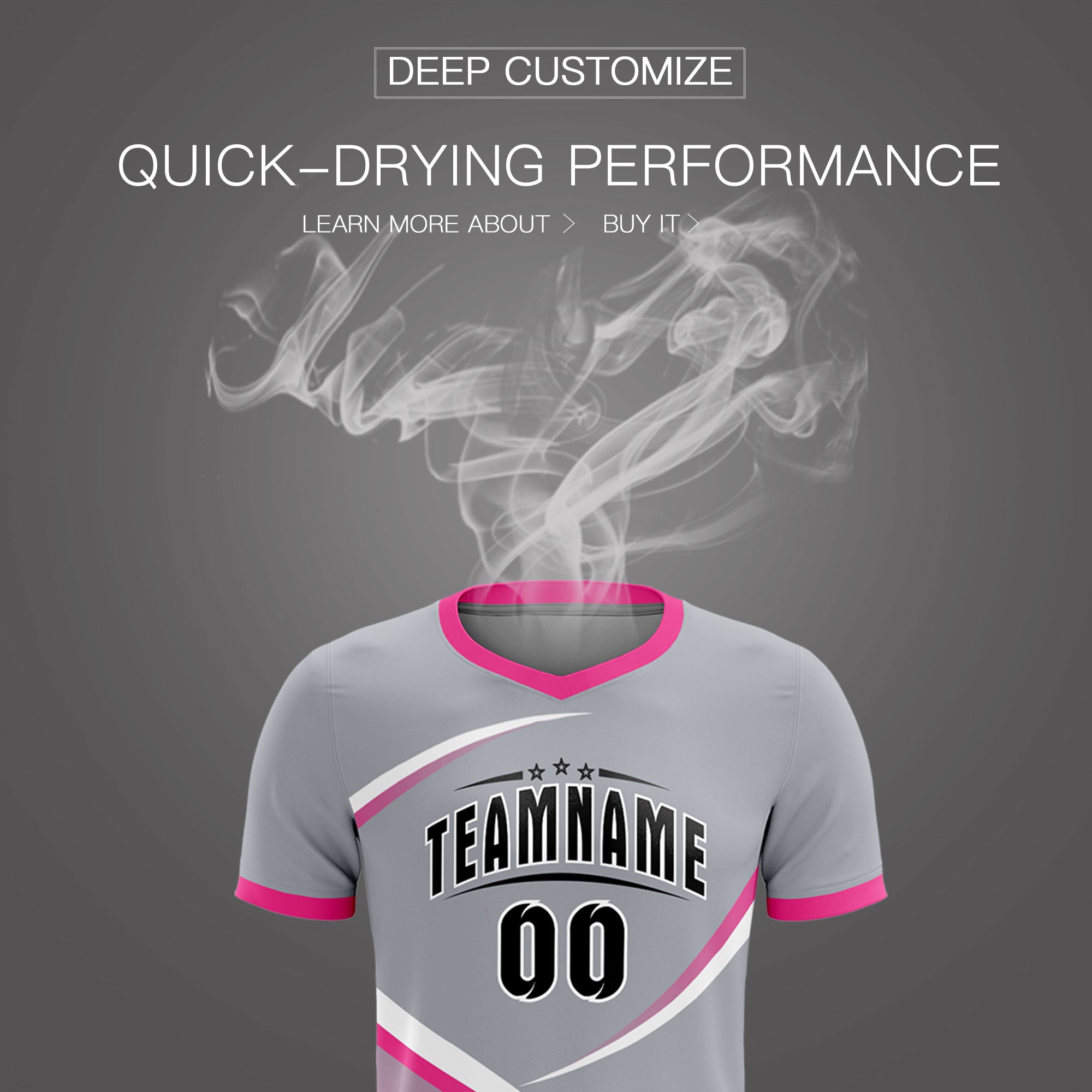 Custom Gray Pink Color Block Training Uniform For Men Soccer Sets Jersey