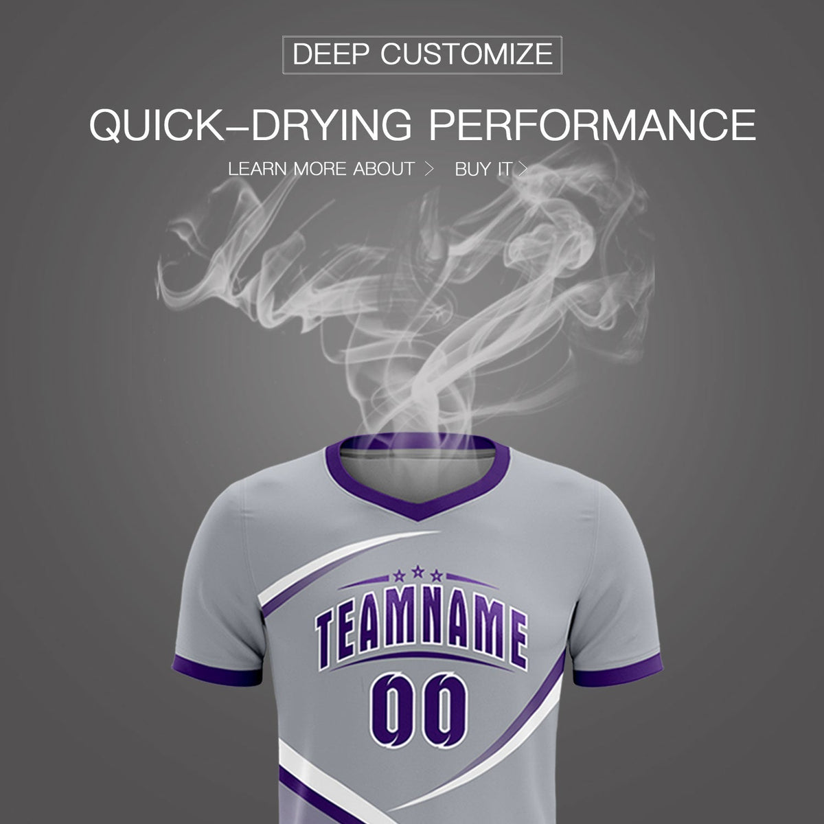 Custom Gray Purple Color Block Training Uniform For Men Football Kits Jersey