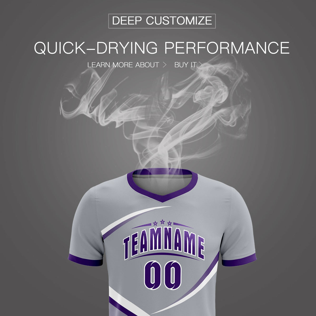 Custom Gray Purple Color Block Training Uniform For Men Football Kits Jersey