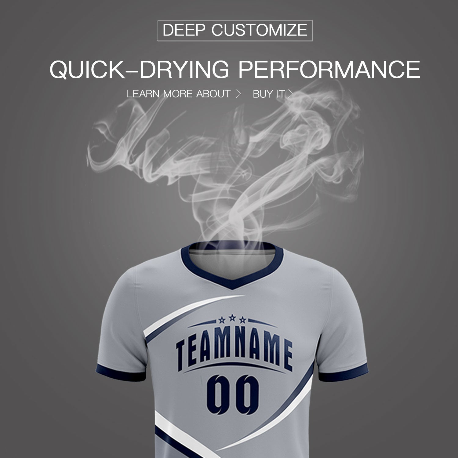 Custom Gray Navy Color Block Training Uniform For Men Soccer Sets Jersey