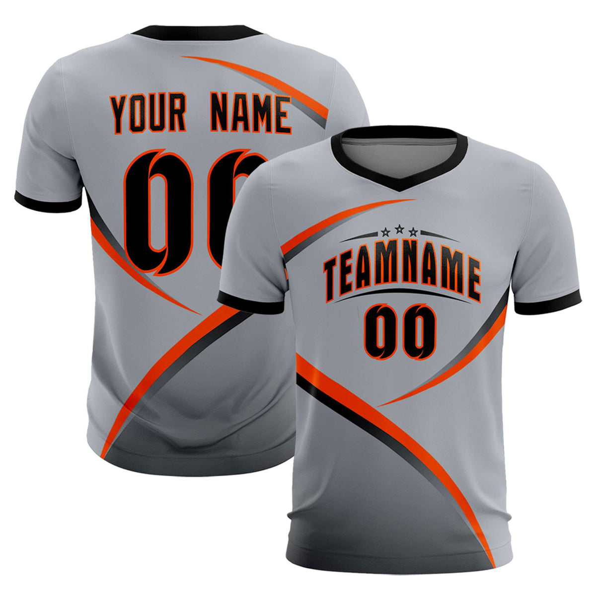 Custom Gray Black Color Block Training Uniform For Men Football Kits Jersey
