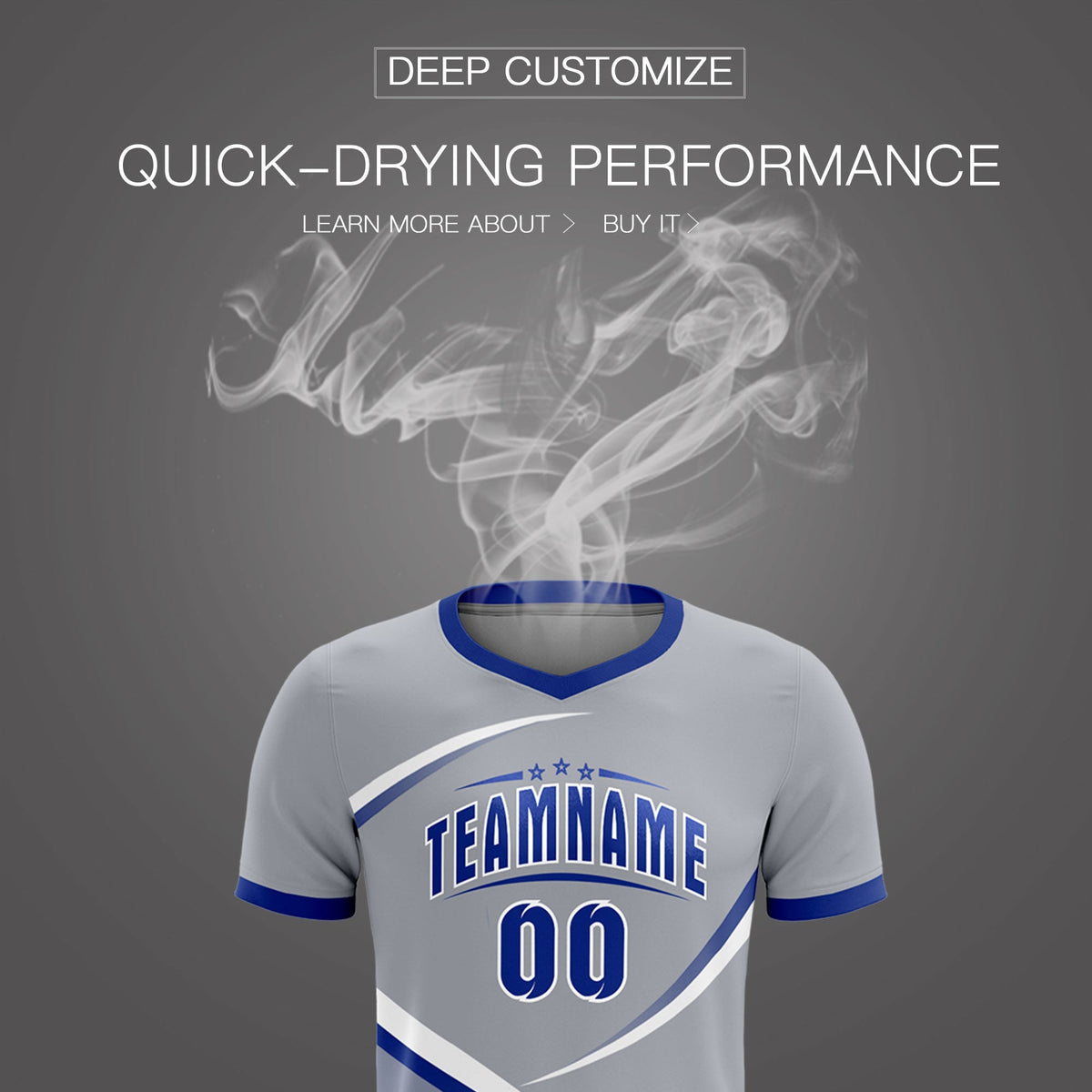 Custom Gray Royal Color Block Training Uniform For Men Football Kits Jersey