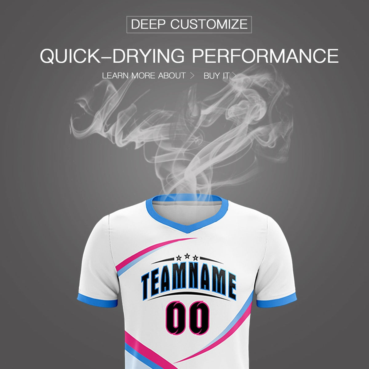 Custom White Powder Blue Color Block Training Uniform For Men Football Kits Jersey