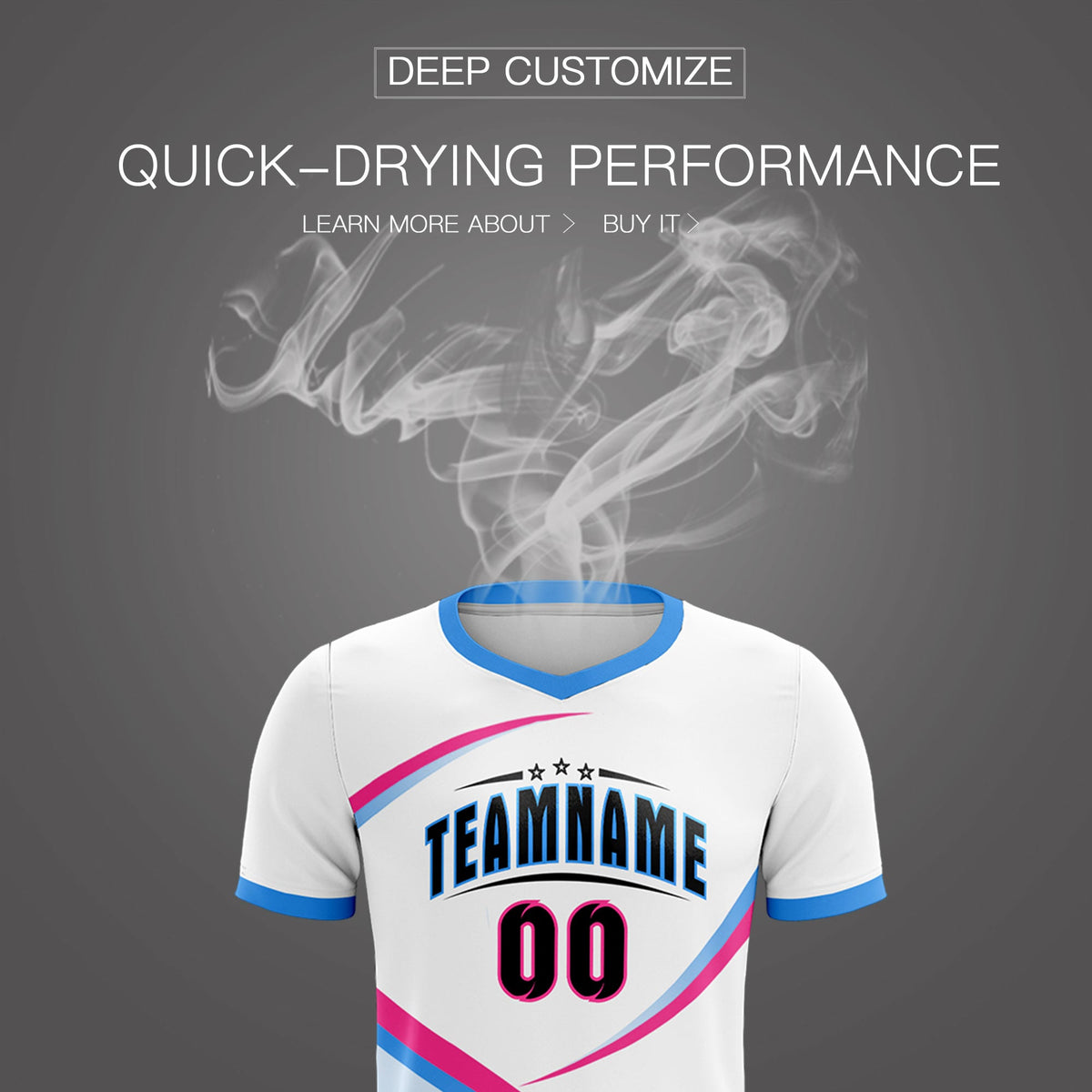 Custom White Powder Blue Color Block Training Uniform For Men Soccer Sets Jersey