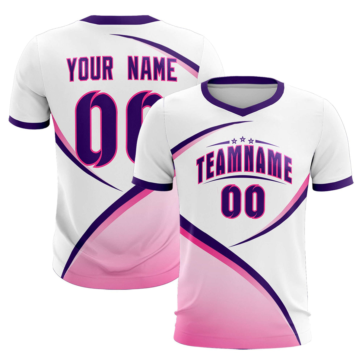 Custom White Purple Color Block Training Uniform For Men Soccer Sets Jersey