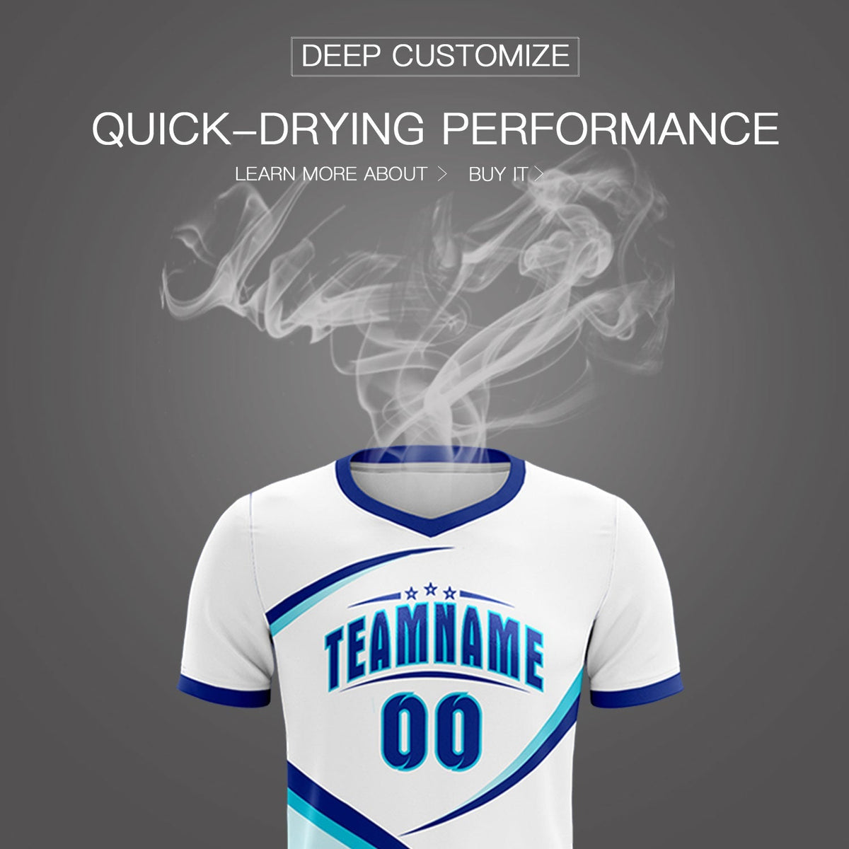 Custom White Sky Blue Color Block Training Uniform For Men Football Kits Jersey