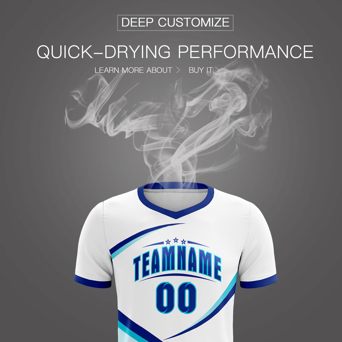 Custom White Sky Blue Color Block Training Uniform For Men Football Kits Jersey