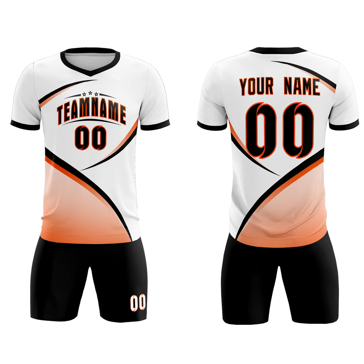 Custom White Black Color Block Training Uniform For Men Football Kits Jersey