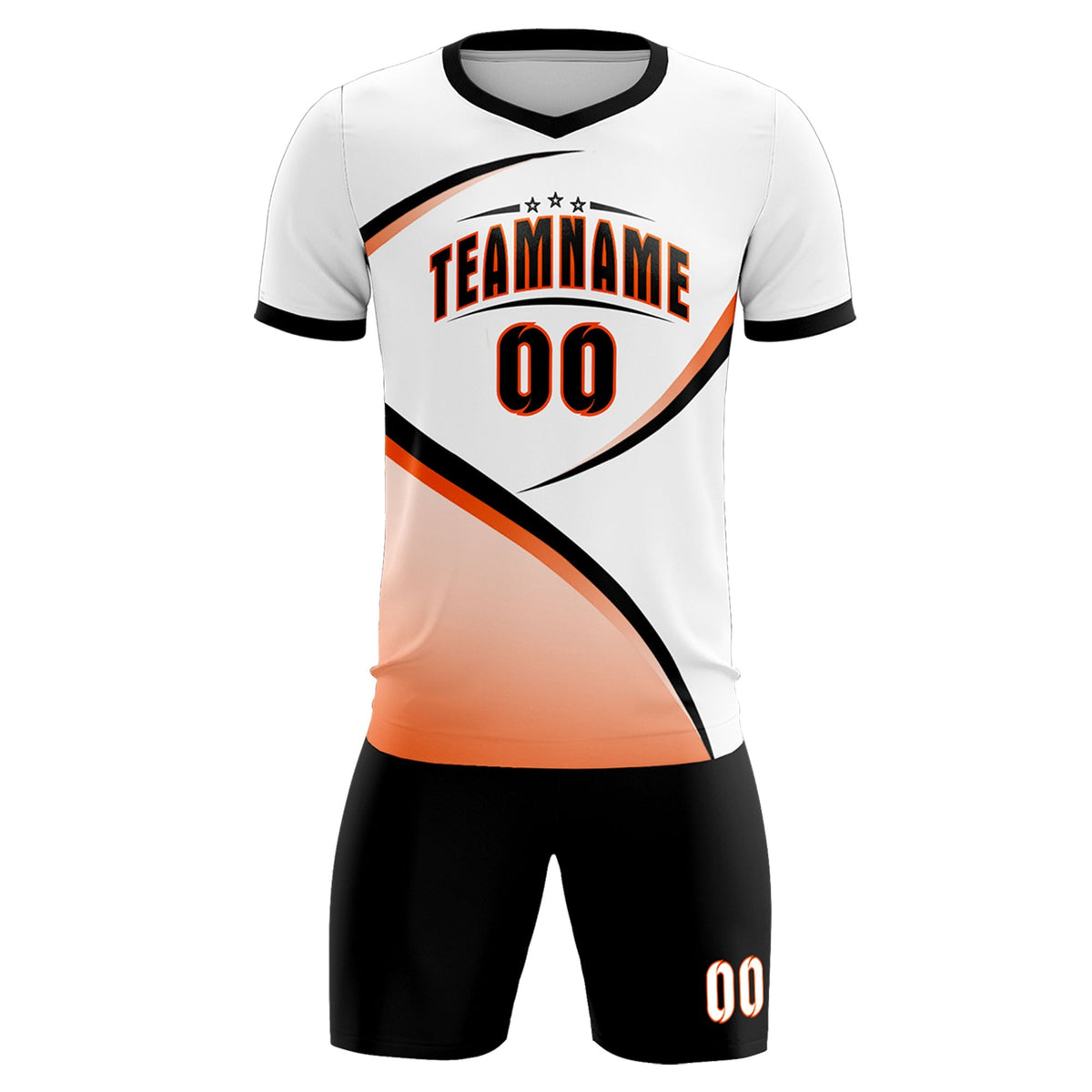 Custom White Black Color Block Training Uniform For Men Football Kits Jersey