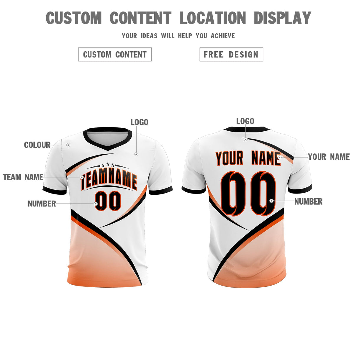 Custom White Black Color Block Training Uniform For Men Football Kits Jersey