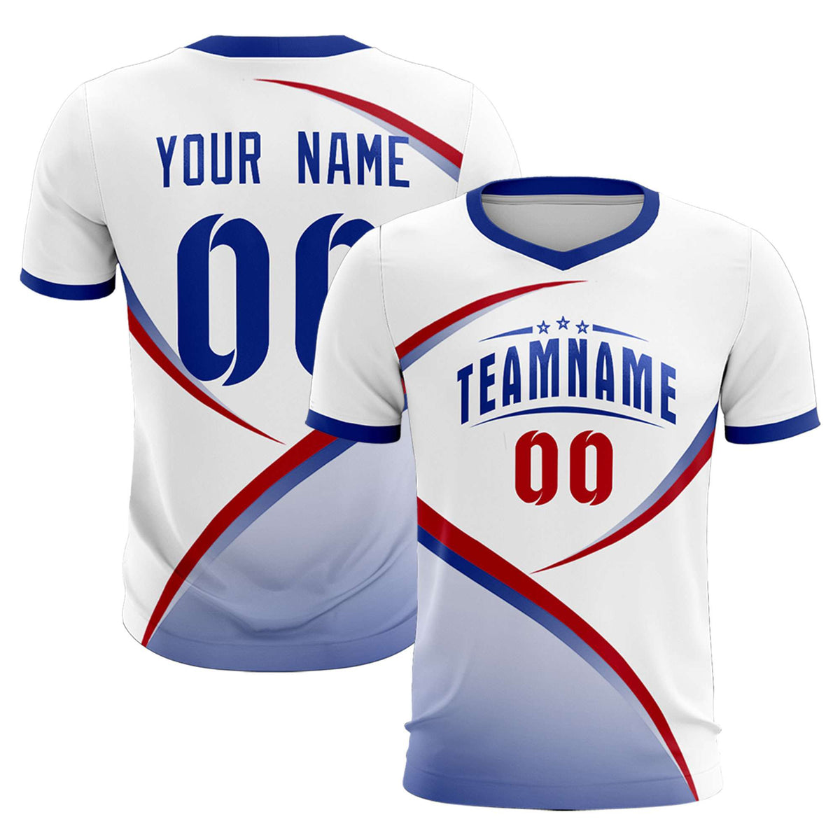 Custom White Royal Color Block Training Uniform For Men Football Kits Jersey