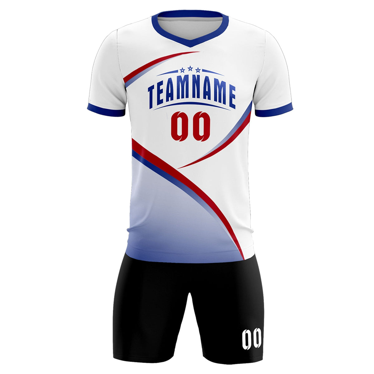 Custom White Royal Color Block Training Uniform For Men Football Kits Jersey