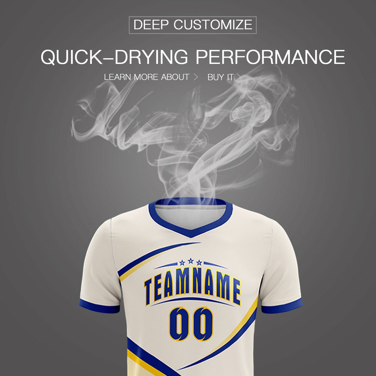 Custom Cream Royal Color Block Training Uniform For Men Football Kits Jersey