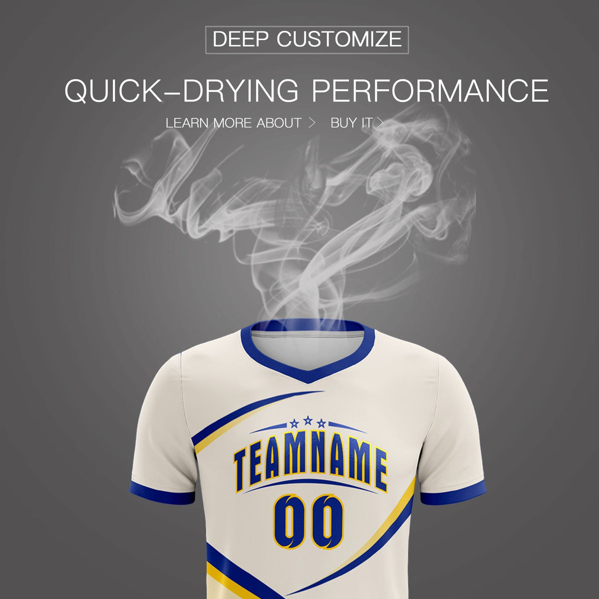 Custom Cream Royal Color Block Training Uniform For Men Football Kits Jersey