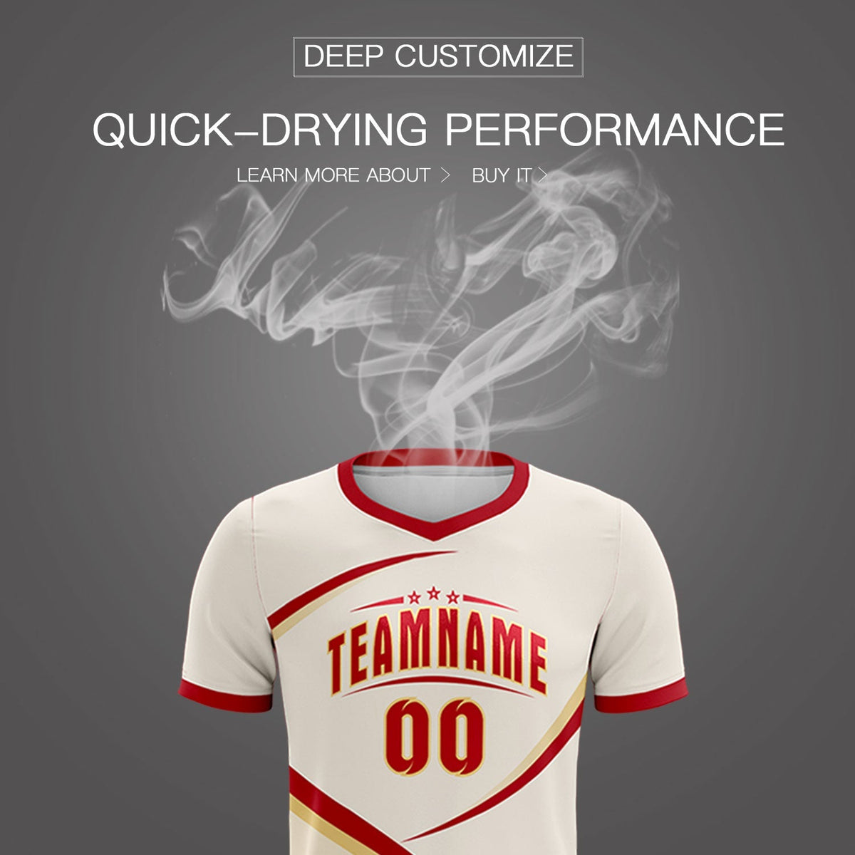 Custom Cream Red Color Block Training Uniform For Men Football Kits Jersey
