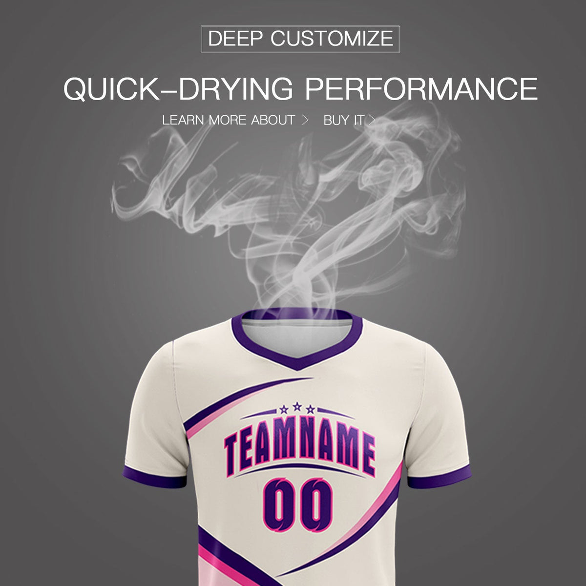 Custom Cream Purple Color Block Training Uniform For Men Football Kits Jersey
