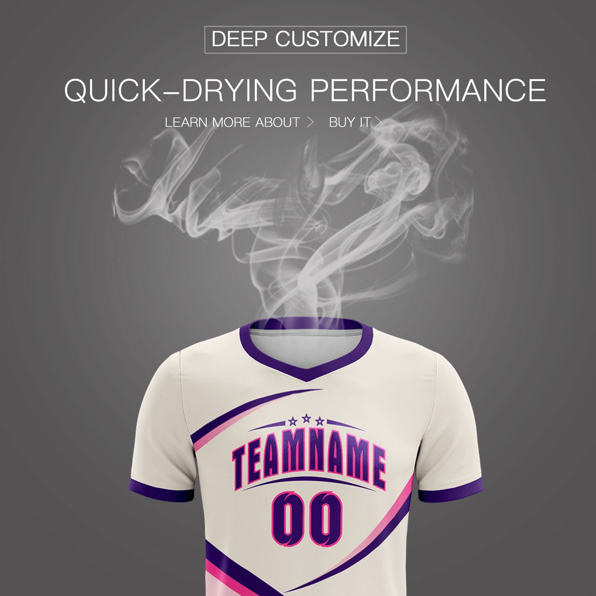 Custom Cream Purple Color Block Training Uniform For Men Football Kits Jersey
